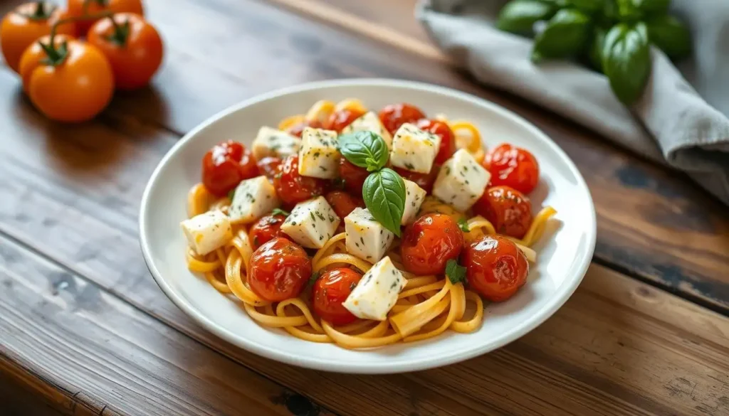 baked feta pasta with cherry tomatoes